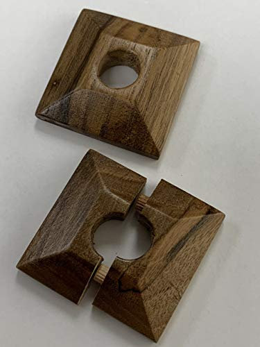 A4TECH x 2 15mm Pyramid Walnut Lacquered Pipe Covers/Rad Rings