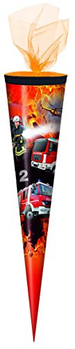 Schultüte / Zuckertüte / 70cm / rund / Feuerwehr