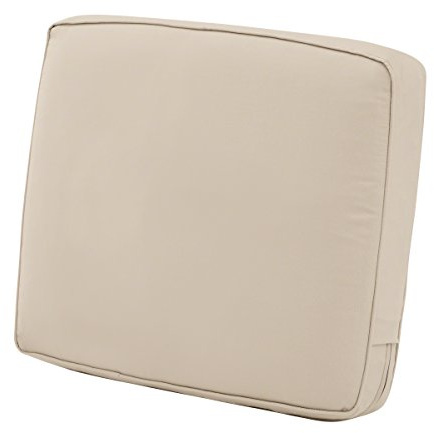 CLASSIC ACCESSORIES Montlake FadeSafe Wasserabweisendes Stuhlkissen für den Außenbereich, 63,5 x 55,9 x 10,2 cm, Antikbeige, Outdoor-Stuhlkissen, Terrassenkissen