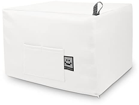 HAPPERS Puff Cama Auxiliar Doble. Futón o Colchón Plegable con Funda Blanco