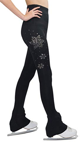 PARADICE WORLD BY SKATER FOR SKATERS EISLAUFEN Hosen MIT STRASSTEINEN (Snowflake, 12 Jahre)