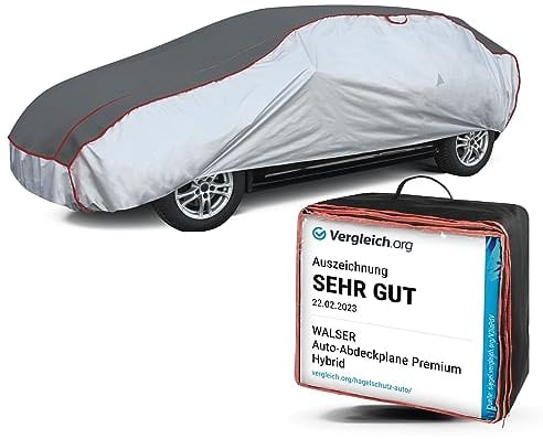 Walser Hagelschutz Abdeckplane Auto, Auszeichnung Sehr Gut* Auto Hagelschutzplane, Abdeckplane Auto Premium Hybrid, Autogarage Abdeckung, Abdeckung Auto 100% Polyester, Auto Abdeckung PKW XXL