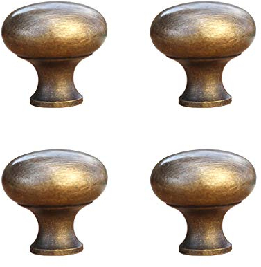 Tiazza 4 Stück massivem Messing Knöpfe antiken Schrank Schublade kleine zieht modernen minimalistischen Griff (antike Bronze)