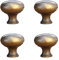 Tiazza 4pcs Solid Brass Knobs Antique Cabinet Drawer Small Pulls Modern Minimalist Handle (Antique Bronze) - 2.5cm