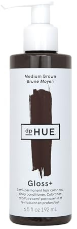 dpHUE Gloss+, Medium Brown - Boosts Fading & Faded Hair Colour - 8-12 Applications per Bottle - Lasts Up to 8 Washes