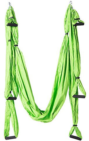 Topchances Hamaca de yoga aérea con kit de montaje para adultos/niños, para interiores, antigravedad, columpio de yoga, trapecio, herramienta de inversión para gimnasio, hogar, fitness (verde fruta)