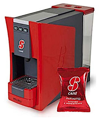 Generico Máquina de café S.12 ESSSE CAFÉ ROJA + 100 CÁPSULAS GUSTO INFINITO