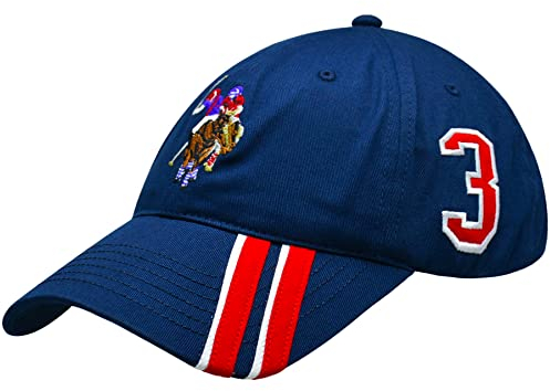 U.S. Polo Assn. Unisex Erwachsene Verstellbare Baseballkappe Polo Pferd Streifen Dad Hat, Navy, Einheitsgröße