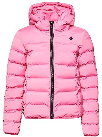 Superdry Veste rembourrée thermoscellée pour femme, coupe ajustée, design rembourré, Rose marne, 38
