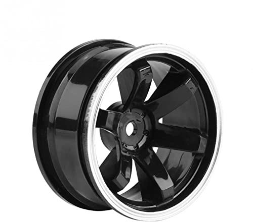 KEEDA Llantas de plástico de 52 mm de diámetro para 1/10 RC On Road Tourenwagen Drift Auto (negro y plata)