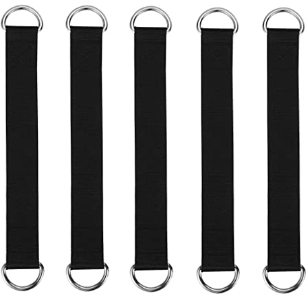 HOUSON 5 Stück Swing Verbindungsgurt, Schaukel Befestigung Hängematte Aufhängung Gurt Swing Hängegurte mit D-Ring-Schnalle Outdoor Indoor Tree Swing Gürtel Hängesessel Swing Zubehör (3.2cm*50cm)