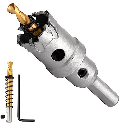 24mm Lochsäge Hartmetall-Bohrer, TCT-Metall Lochsäge Bohrer für Edelstahl, Eisen, Legierung, Holz, Kunststoff