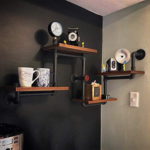 LMXSHJI Industrial Wandregal Hängeregal Dekorative Regale Eckregal Blumenständer Retro Schweberegale Rohrwandregal (Farbe : 120x55x20cm, Größe : Retro Color)