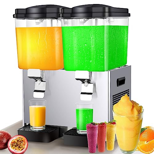 Máquinas Comerciales de Granizados de 40 L, Máquina Para Hacer Batidos Fríos y Calientes, Licuadora Dispensadora de Bebidas Totalmente Automática de 300 W, Refrigeración Eficiente, Perfecta coldhot