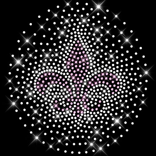 Glitzerdeals Écusson thermocollant pour carnaval - Strass scintillants - Lys français - Contour rempli - Thermocollant - Motif lys français - Écusson thermocollant - Lys - Heraldique