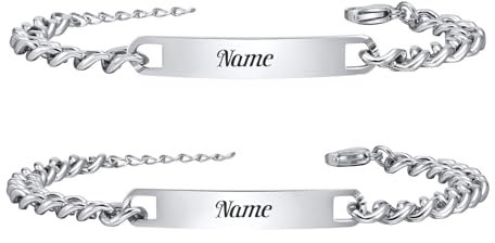 XUANPAI Partnerarmbänder Paar Armbänder mit Gravur - Personalisierte Pärchen Armband Edelstahl Partner Armbänder Silber Armband für Paare Geschenk Valentinstag Hochzeitstag Geburtstag Weihnachten