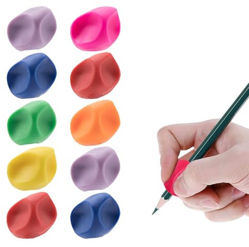 Toulifly Impugnature Matita Bambini, Silicone Morbido Impugnatura Penna, Scrittura Impugnatura, 10Pcs Matite Ergonomiche Bambini, Matita Grip,Scrittura dello Strumento di Correzione della Postura