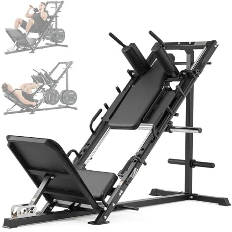 ZERELEK Beinpresse Hack Squat Kombigerät mit Linearführung – 45° Unterkörpertraining mit Gewichtsablage für Quadrizeps, Hamstrings, Gesäß & Waden – Home Gym Leg Day Equipment