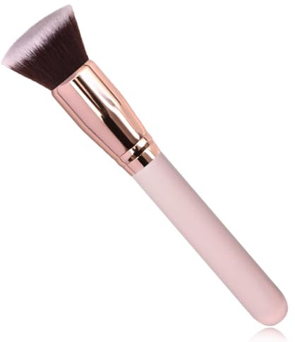 PHCOZY 1 Pcs Pinceau de Maquillage Pinceau Fond de Teint Pinceau Contouring pour Maquillage du Visage Parfait Fibre Synthétique Peut être Utilisé Sur Les Joues Le Menton(Pinceau Plat)