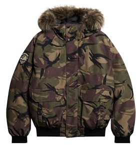 Superdry Herren Everest Kunstfell-Bomberjacke