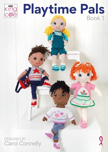 King Cole Playtime Pals Buch 1 – verschiedene Strickmuster für Puppen