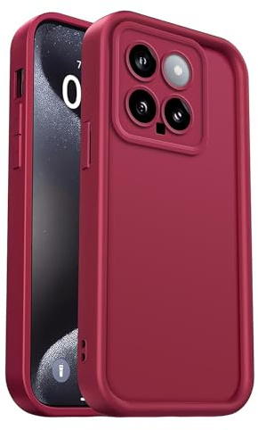 PanXCase Cover Silicone per Xiaomi 14 | Custodia Morbida e Leggera, Protezione Camera, Antiurto, Antigraffio, Retro Concavo Ergonomico, Wine Red