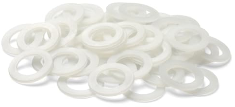 BOUMVID Arandelas de Plástico M10 x 16 mm, 50 Pieza Arandelas de Plástico Nailon, Arandela de Goma Nylon Plastico Blanco, Arandelas Espaciadoras Bricolaje para Mecánica Mantenimiento Electrónica