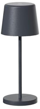 Mini-Tischleuchte, kabellos, Aluminium, Grau, LED, Mini Rock, weiß, dimmbar, Höhe 22 cm