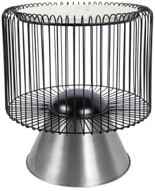 Qiyano Beistelltisch rund mit konischem Fuß außergewöhnlich elegant Eisen Metall & Marmor Wohnzimmer Nachttisch Pflanzenständer Dekoration pflegeleicht Höhe: 56,5 cm Farbe: Weiß/Schwarz/Silber