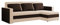 FORNIRO 24 Loft Ecksofa mit Schlaffunktion und Bettkasten - Sofa mit 3 Sitzen und Robustem Überzug - Universal Schlafcouch L-Form - Modern Couch - 225x130x75 cm - Creme-Braun