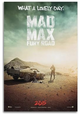 LMJUSNEFNC Poster, Motiv: Mad Max Fury Road, dekoratives Gemälde, Leinwand, Wandposter und Kunstdruck, moderne Familienschlafzimmer-Dekoration, Poster, 60 x 90 cm