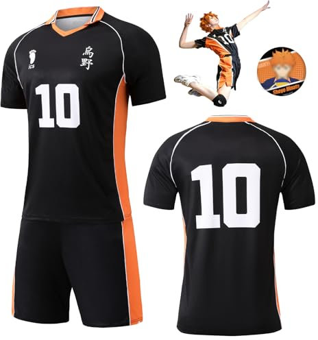 Sternstunde Haikyuu Shoyo Hinata Cosplay Kostüm - Anime Halloween Kostüm Outfit - Karneval Outfits Set- Volleyball Cosplay Uniform (Nr.10, L)