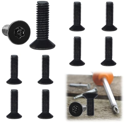 NEERIX 10 tornillos de cabeza avellanada Torx, tornillos de cabeza avellanada A2 V2A, acero inoxidable, m8, Quincunx estándar para equipos de máquinas y muebles del hogar (negro, M8 x 20 mm)
