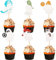 Blumomon 24 Stück Glitter Halloween Kuchen Dekoration Gespenst Cupcake Topper Sport Thema Gespenst Cupcake Topper Cartoon Gespenst Tortenaufsatz Kuchen Halloween Party Dekoration
