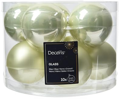 Weihnachtskugeln Glas 6cm x 10 Stück - matt & glänzend - Christbaumkugeln Weihnachtsbaumkugeln für Weihnachten - Christbaumschmuck & Weihnachtsbaumschmuck - Hell Minze
