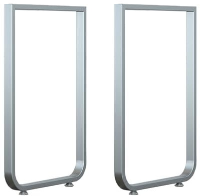 Lot De 2 Pieds De Table En Forme De U, Pieds De Table En Métal, Pieds De Meubles En Métal Pour Tables Basses Bureaux Tables De Chevet, Pieds De Table En Forme De U Pieds En Métal(Silver,55*100cm/21.7*