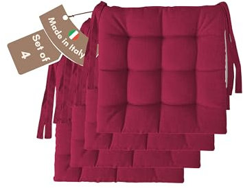 Il Tuo Artigiano Design Set 4 o 6 Cuscini per Sedie da Cucina Made in Italy - Cuscini Sedie Cucina set da 6 40x40 cm spessore 6 cm - Imbottiture in Spugna e morbido acrilico (4, Fucsia)