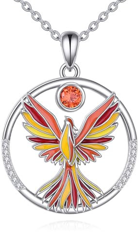 KZX Phönix-Halskette für Damen, 925er Sterlingsilber, Phönix-Anhänger, Geburtsstein für November, Phönix-Halskette, Phönix-Schmuck, Weihnachtsgeschenke für Mama, Ehefrau