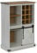 vidaXL Weinschrank Halden mit Weinregalen und Schiebetür Weiß Kiefer, Weinregal, Schrank, Vitrine, Sideboard mit Weinregal, Aufbewahrungsschrank