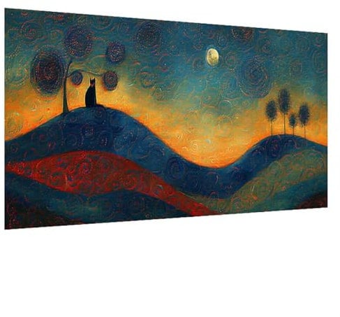 5D Diamant Painting Bilder Van Gogh, Mond Diamond Painting Erwachsene, DIY Diamond Painting Set, Mosaikherstellung Perlen Bilder Kristall Kunst Malerei Wand Deko Wohnzimmer, Geschenk 50x120cm W-8415