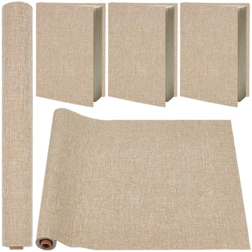 craspire 51 x 11.8 Zoll Buchbindetuch Hellbrauner Stoff Buchumschlagoberfläche Papierrücken Leinen Polyestergewebe Gewebter Buchumschlag Für Bücher Alben Scrapbooking Archivierung DIY Einband