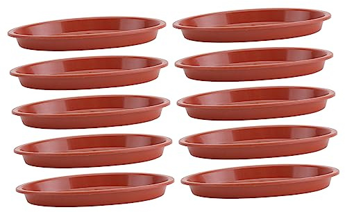 Toddmomy Oval Geformte Bonsai Tabletts Blumentopf Untersetzer Aus Kunststoff Rot Blumentopfschalen Für Garten Balkon Wasserauffangende Pflanztopf Tabletts Recycelbar Leicht Und Langlebig