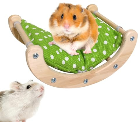 Sedia a dondolo per criceto – dolce accessorio per animali domestici, sedia a dondolo in legno naturale | seduta a dondolo per piccoli animali domestici accoglienti mobili per roditori, poltrona per