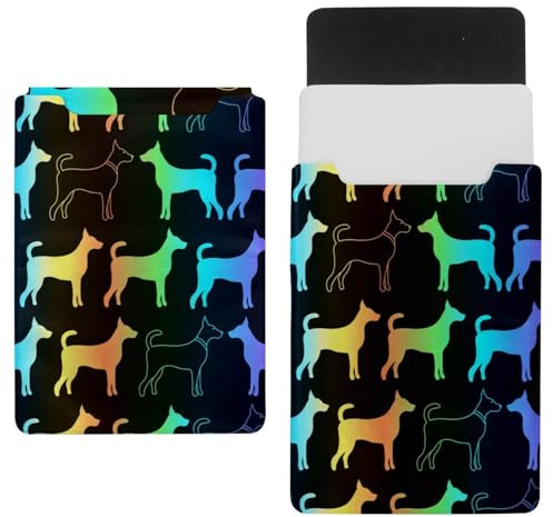 Laptophülle, Tragetasche, Schutzhülle, 35,6 cm (14 Zoll), wasserdicht, schmal, für Tablet, Notebook, helles Spektrum, Hundesilhouette