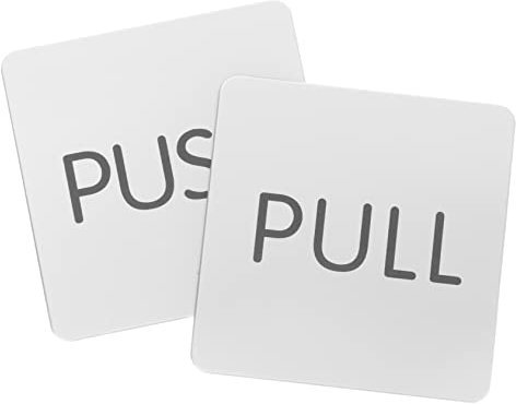 FOYTOKI 2 Piezas Carteles de Puerta de Tirar y Empujar Oficinas Resistente y Duradero Instalación Visibilidad Óptima Negocios y Públicos