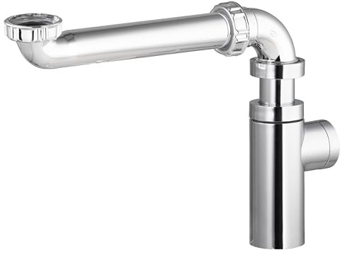 Tubulure gain de place sous lavabo + siphon design chromé 33x42 (1'1/4) - Ø32 NOYON & THIEBAULT