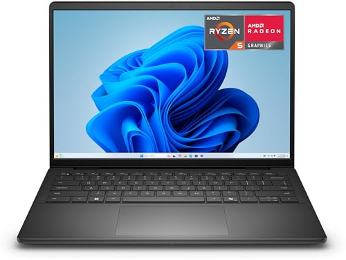 Dell 14 Laptop DC14255 14 2K (1920x1200) Display, AMD Ryzen 5 220, AMD Radeon Graphics, 16GB DDR5 RAM, 512GB SSD, Windows 11 Home, Backlit IT QWERTY Keyboard, Carbon Black