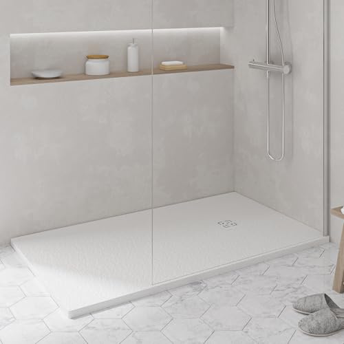 KOES - Receveur de douche en résine modèle NILO – 120x160 – Blanc RAL 9003