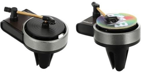 HIAKDOFT Auto Lufterfrischer Plattenspieler Diffusor Retro Design Langlebiger Aromaclip für Lüftungsdüsen Sichere Duftöl Nachfüllpads Auto Innenraum Zubehör