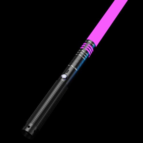 Lightsaber, Dueling Light Saber RGB 16 Colors, USB Rechargeable FX Lightsabers with Metal Handle, with Sounds Mode Laser Sword Toy for Cosplay Party Birthday Gifts (Black-1Pc-A)